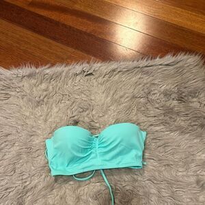 Victoria secret teal padded underwire‎ lace up back swimsuit top